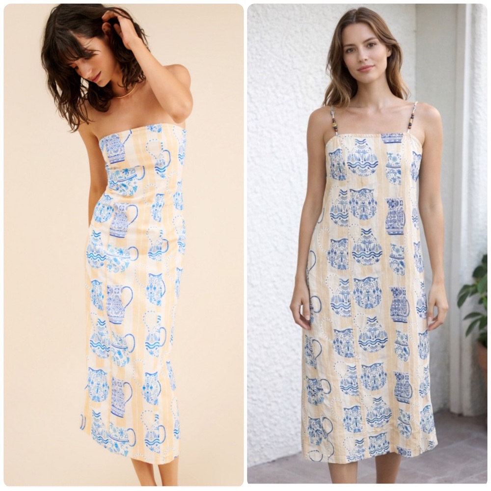 Never Fully Dressed Printed Vase Bandeau Midi Dress - Picture 2 of 10